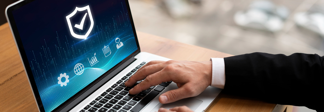 Professional reviewing digital authentication dashboard